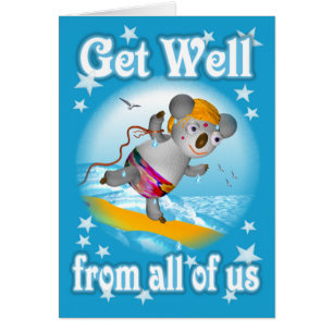 Surfer de GetWell de koala Carte-vide