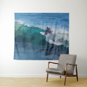 Surfer Digital Impressionisme Wandkleed