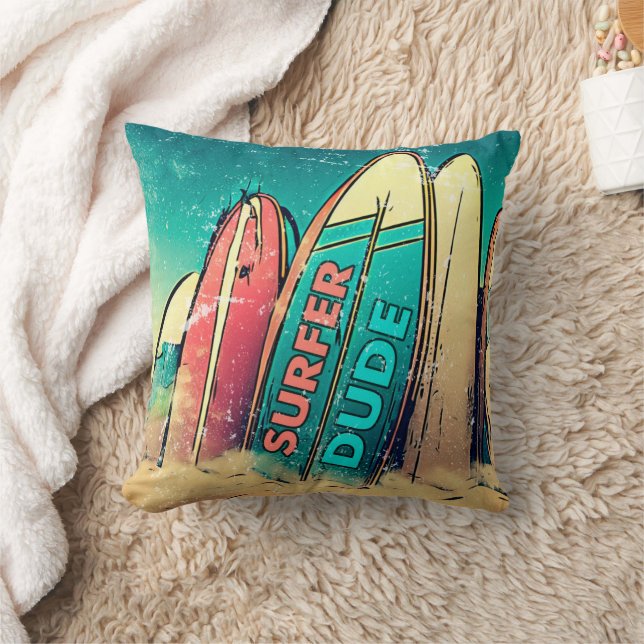 Surfer Dude Coussin coloré (Couverture)