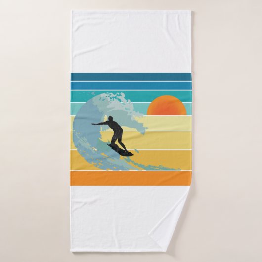 Surfer Dude Sunset Vintage (Serviette de bain)