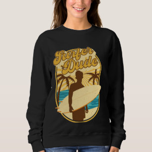 Surfer dude Surfen Surfplanken Zonsondergang Str Trui