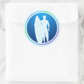 Surfer en Surfboard sticker (Tas)