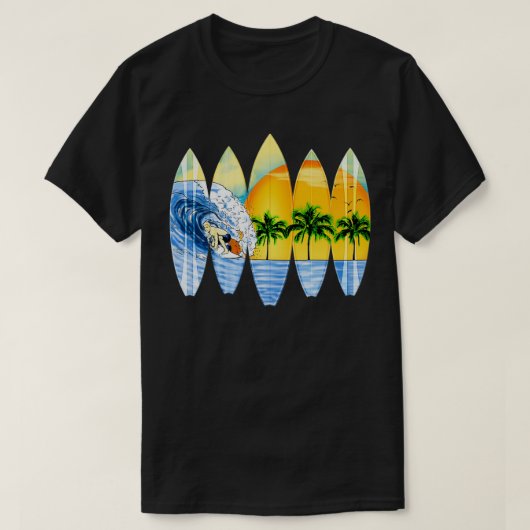 Surfer en surfplanken t-shirt (Design voorkant)