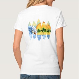 Surfer en surfplanken t-shirt