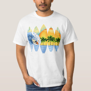 Surfer en Surfplanken T-shirt