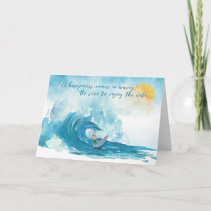 Surfer   Geluk komt in Waves-Wenskaart Kaart