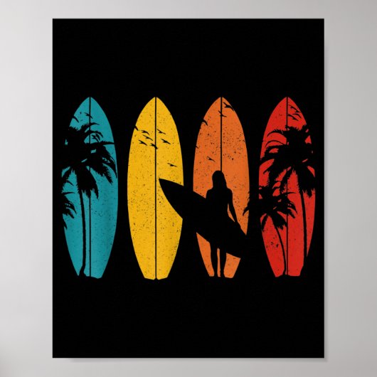 Surfer Gift  Surfred Surf Board Beach Poster (Voorkant)