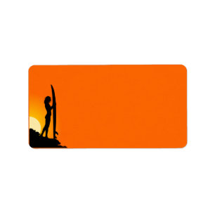 Surfer Girl-adreslabel Etiket