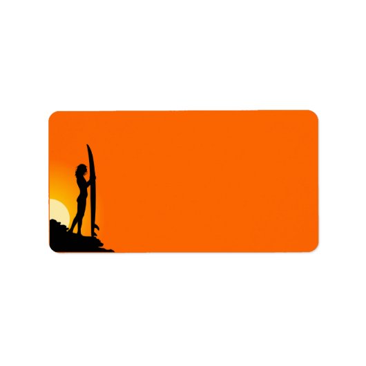 Surfer Girl-adreslabel Etiket (Voorkant)
