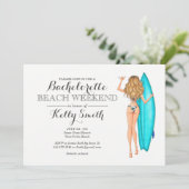 Surfer Girl Bachelorette Kaart (Staand voorkant)