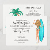 Surfer Girl Bachelorette Kaart (Voorkant / Achterkant)