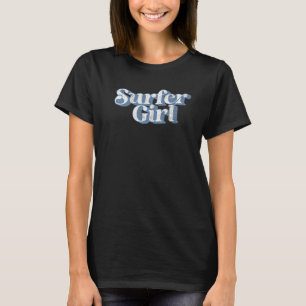 Surfer Girl Beach Retro 70's Cute Summer V T-shirt