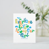 Surfer Girl Briefkaart (Staand voorkant)