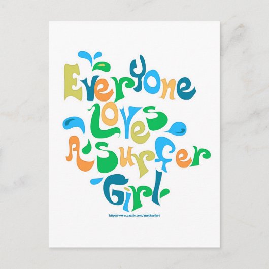Surfer Girl Briefkaart (Voorkant)