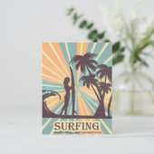 Surfer Girl Briefkaart (Staand voorkant)