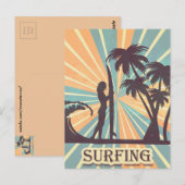 Surfer Girl Briefkaart (Voorkant / Achterkant)