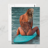 Surfer Girl Briefkaart (Voorkant / Achterkant)