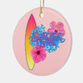 Surfer Girl Keramisch Ornament (Links)