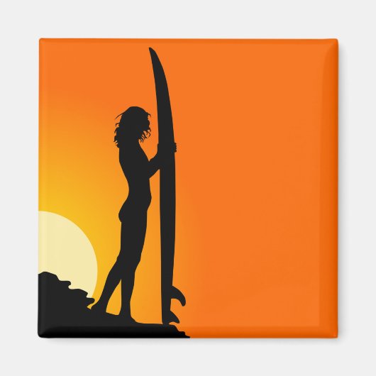 Surfer Girl Magnet Magneet (Voorkant)