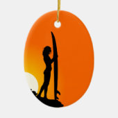 Surfer Girl Ornament (Voorkant)
