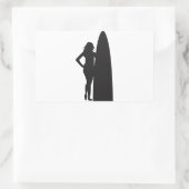 Surfer Girl Rechthoekige Sticker (Tas)