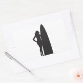 Surfer Girl Rechthoekige Sticker (Envelop)