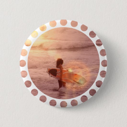 Surfer Girl Round Button (Voorkant)