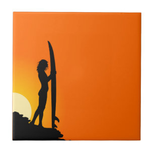 Surfer Girl Tile Tegeltje