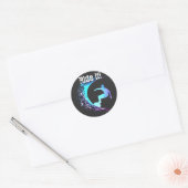 Surfer Graffiti-stijl Ronde Sticker (Envelop)