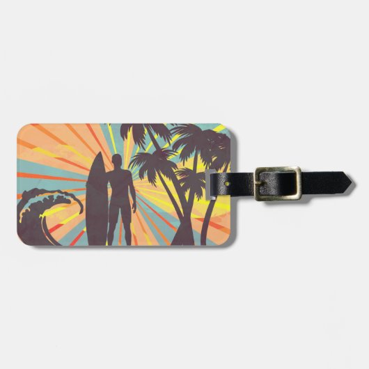 Surfer guy Bag Label Bagagelabel (Voorkant horizontaal)