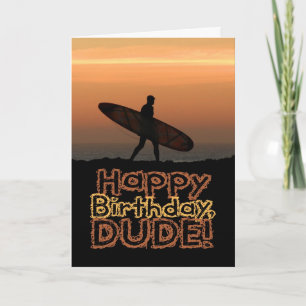 Surfer guy Birthday Kaart