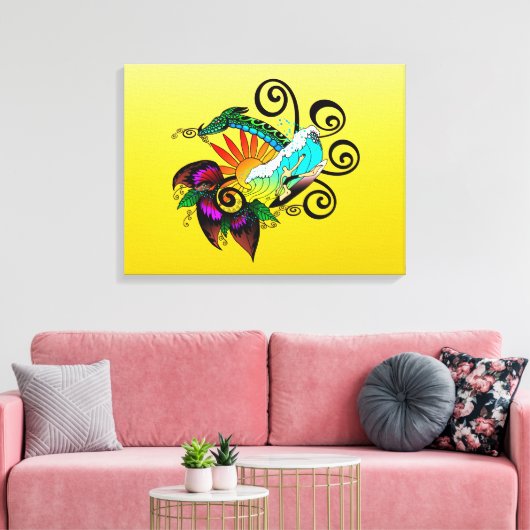 Surfer guy Cartoon Canvas Afdruk (Insitu (Woonkamer))