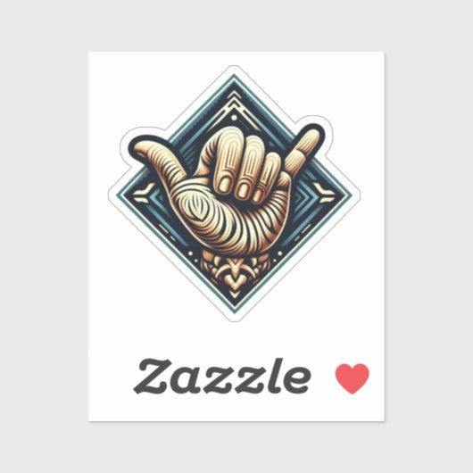Surfer Hand-symbool Sticker (Vel)