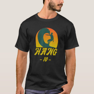 Surfer Hang 10 Surven ontwerp T-shirt