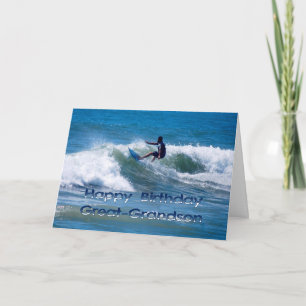 Surfer Happy Birthday achterkleinzoon Kaart