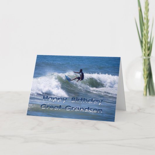 Surfer Happy Birthday achterkleinzoon Kaart (Voorkant)