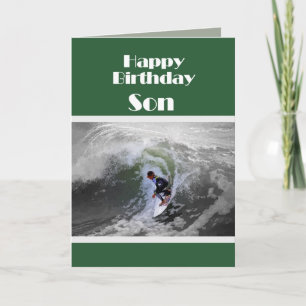 Surfer Happy Birthday Son Card Kaart