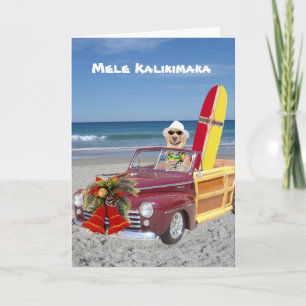 Surfer/Hawaiiaanse kerst Feestdagen Kaart