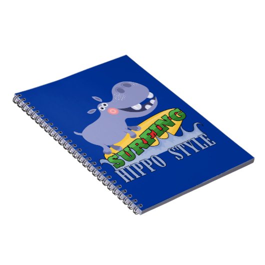 Surfer Hippopotamus Notitieboek (Rechterzijde)