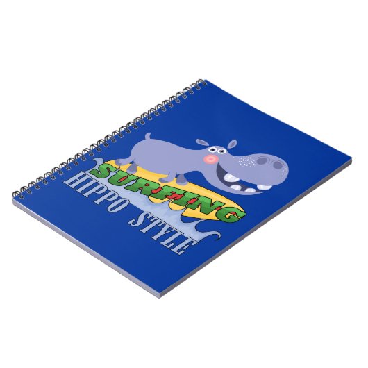 Surfer Hippopotamus Notitieboek (Linkerzijde)