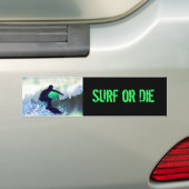 Surfer in Big Wave Bumpersticker (Op auto)