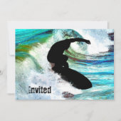 Surfer in Curling Wave Kaart (Voorkant)