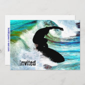 Surfer in Curling Wave Kaart (Voorkant / Achterkant)