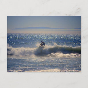Surfer in Huntington Beach, Californië Briefkaart