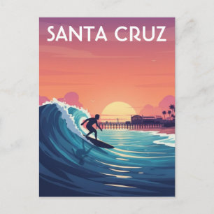 Surfer in Santa Cruz California Reizen Briefkaart