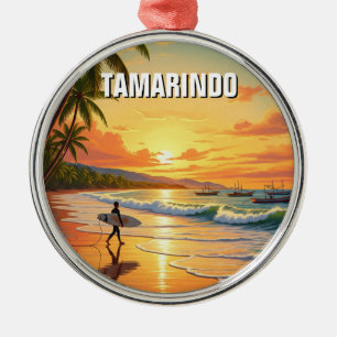 Surfer in Tamarindo Costa Rica Metalen Ornament