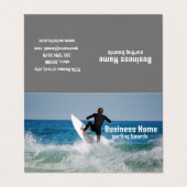 Surfer in zee. aanpasbaar Visitekaartje (Buitenkant ongevouwen)