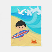 Surfer jongen fleece deken (Voorkant)