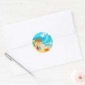 Surfer jongen ronde sticker (Envelop)