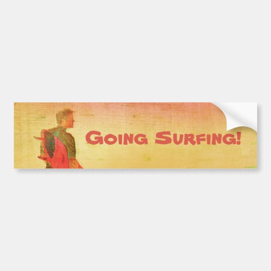 Surfer Kerel kleurrijke Poster Style Bumpersticker (Voorkant)